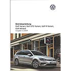 VW Golf 7 VII Variant Betriebsanleitung Bordbuch DEUTSCH Bedienungsanleitung